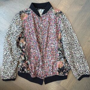 Zara Multicolor Floral Bomber Jacket
